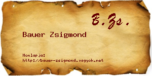 Bauer Zsigmond névjegykártya